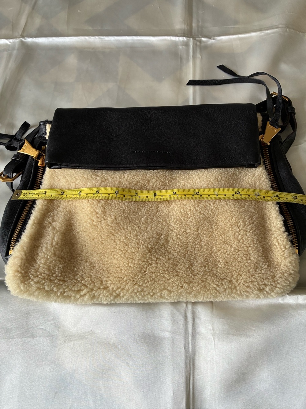 Aimee Kestenberg boho Bali natural shearling shoulder bag - Picture 6 of 9